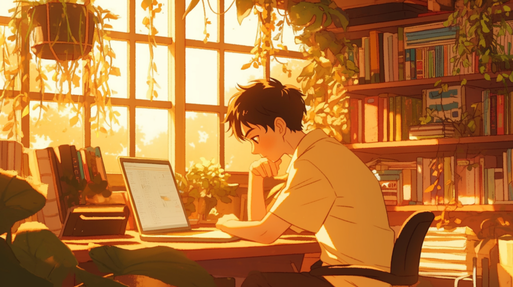 AI副業でつまずく不安を抱える会社員をイメージしたイラスト